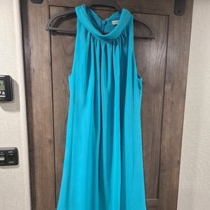 Eve Mendes mock neck tie dress